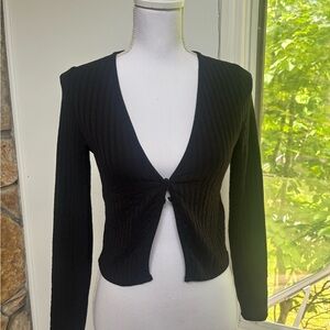 H&M Black Ribbed Cardigan